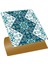 Kendinden Yapışkanlı Turkuaz Çiçek Desenli Pvc Karo 30X30 cm (4 Adet) 0,36 M2 1