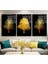 Gold Ağaçlar Triple Cam Tablo 1