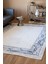 Frisco Mavi Çerçeveli Polyester Makine Halısı 4