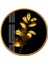 Gold Yapraklar Yuvarlak Cam Tablo 2