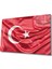 Kırmızı Dalgalı Türk Bayrağı Cam Tablo 1