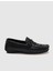 Hakiki Deri Siyah Kürklü Erkek Loafer 1