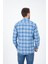 Erkek Gök Mavi Kışlık Kareli Cepli Uzun Kollu Gömlek 4