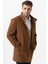 Grosseto 5061 Slim Fit Dik Yakalı Patlı Pamuklu Kaban Camel 3