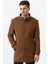 Grosseto 5061 Slim Fit Dik Yakalı Patlı Pamuklu Kaban Camel 4