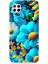 Huawei P40 Lite Uyumlu Silikon Kılıf Mavi Sarı Çiçekler 1