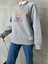 Nakış Işlemeli ,bisiklet Yaka ,oversize ,trend,şık,3 Iplik Şardonlu, Kadın Sweatshirt 2