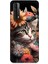 Huawei P Smart 2021 Uyumlu Silikon Kılıf Çiçekler ve Kül Gri Kedi 1