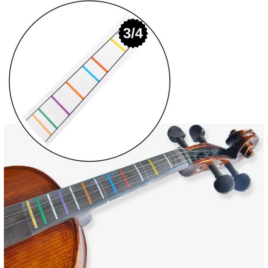 Happypotam 3-4 Boyutlara Uygun Keman - Nota - Etiket - Kolay Öğrenme Violin Keman Aksesuarı
