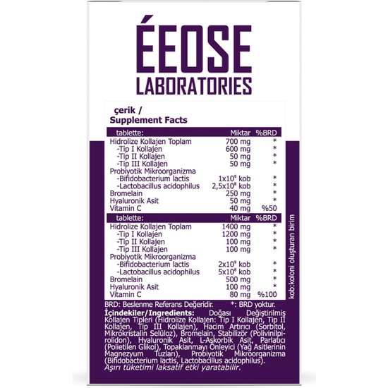 Eeose Multiform , Bromelain, Hyaluronik Asit Ve Probiyotik Fiyatı
