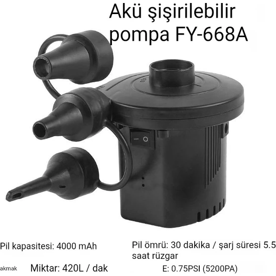 Garden Hava Pompası Ev Araba Pompası Açık Taşınabilir Hava Pompası Şarj ve Pompalama Çift Amaçlı Elektrikli Pompa (Yurt Dışından)