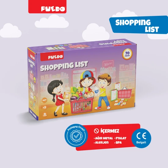 Puedo Shopping List / Eğitici Oyuncak / Alışveriş ve Parayı Öğreten Oyun / 70 Parça / +3 Yaş