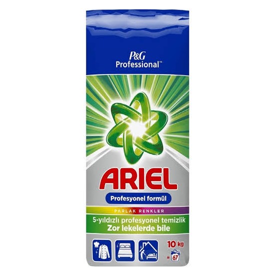Ariel Toz Çamaşır Deterjanı 10 kg Beyazlar İçin 64 Yıkama Dağ Kokusuyla Etkili Temizlik