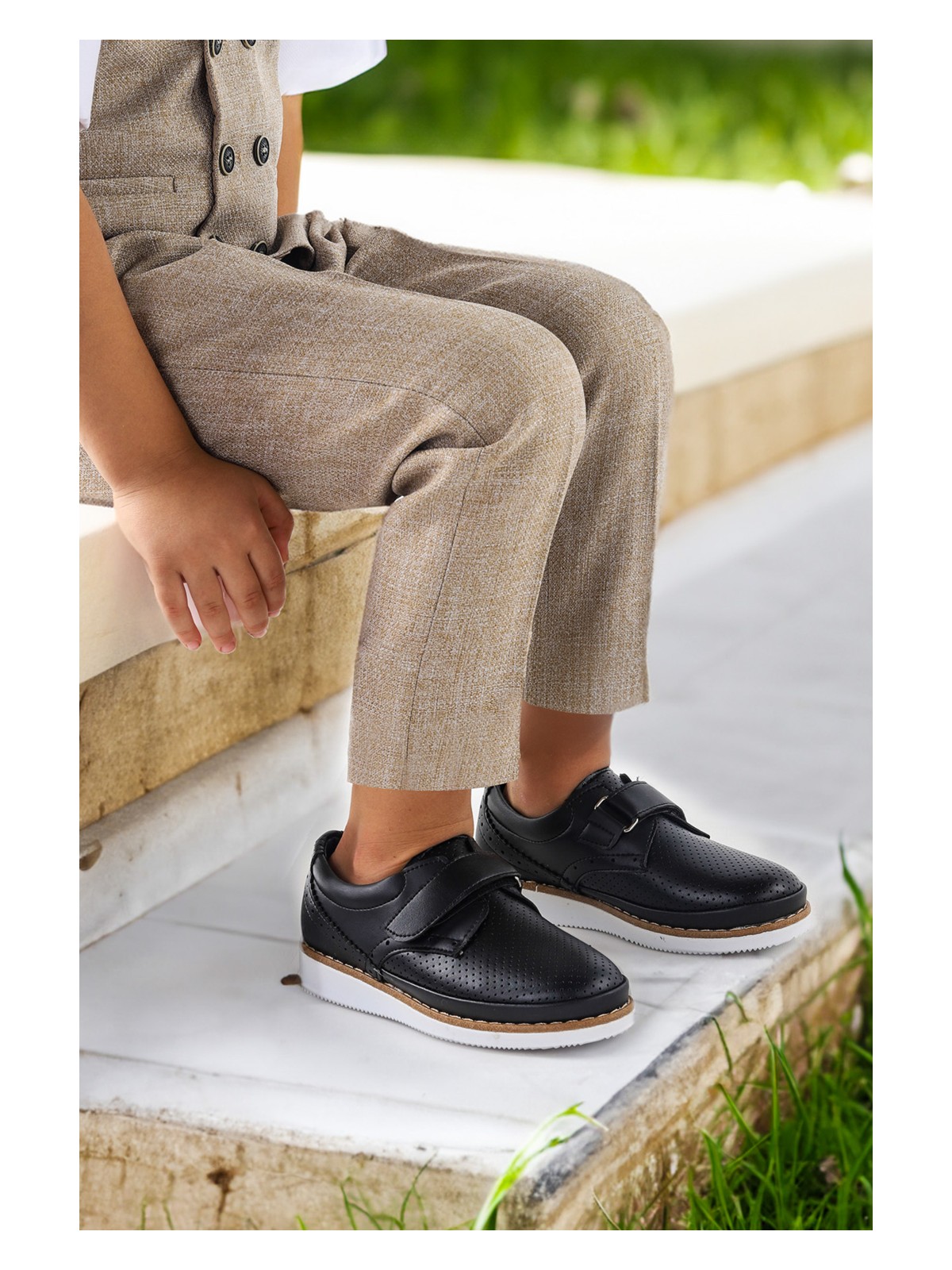 Kiko Kids Cırtlı Erkek Çocuk Okul Sünnet Ayakkabısı 100 Cilt Bej - Görsel 4