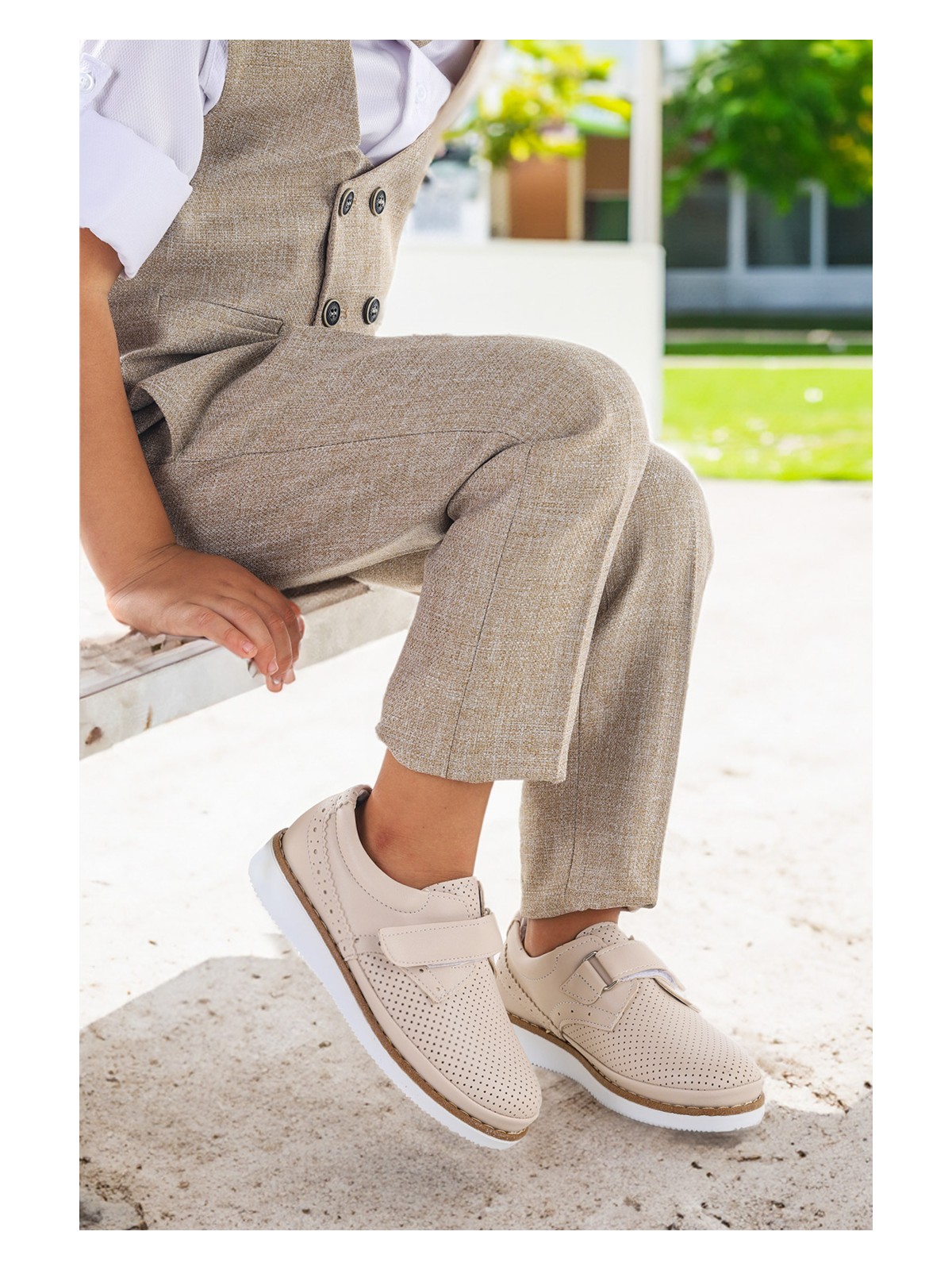 Kiko Kids Cırtlı Erkek Çocuk Okul Sünnet Ayakkabısı 100 Cilt Bej