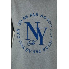 Qu Style  Nakış Desenli,oversize,bisiklet Yaka Spor Şık ,3 Iplik Şardonlu , Kadın Sweatshirt