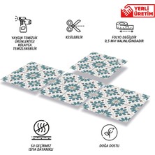 Tink Kendinden Yapışkanlı Yeşil Çiçek Bahçesi Desenli Pvc Karo 30X30 cm (11 Adet) 1m2