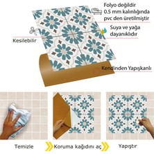 Tink Kendinden Yapışkanlı Yeşil Çiçek Bahçesi Desenli Pvc Karo 30X30 cm (11 Adet) 1m2