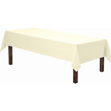 Zeren Home Sıvı Geçirmez Dertsiz Keten Masa Örtüsü Krem