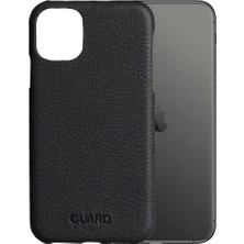 Guard Mat Siyah iPhone 11 Hakiki Deri Telefon Kılıfı P6017