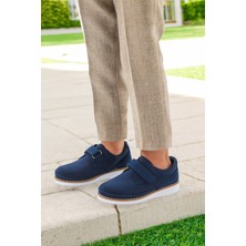 Kiko Kids Cırtlı Erkek Çocuk Okul Sünnet Ayakkabısı 100 Nubuk Lacivert