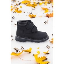 Kiko Kids Cırtlı Erkek Bebek Bot Ayakkabı Arz 1118 Siyah - Siyah