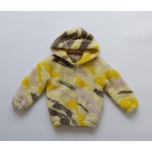 Cichlid Kız Renkli Kapşonlu  Peluş Mont