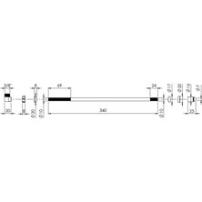 Boden Komple Metal-Krom Uçlu 340 mm Taharet Çubuğu