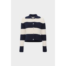 AÇELYAOKCU Selanik Örgü Polo Yaka Kısa Kadın Triko Hırka