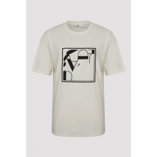 Penti Beyaz Kısa Kollu Bisiklet Yaka Oversize Cocoa Tişört - Saude Koleksiyonu