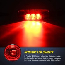 Sagrado Adet 24V 3.9 Inç 3 LED Kamyon Römorku Kırmızı Işık Ön Arka LED Yan Ikaz Lambaları Gümrükleme Gösterge Lambası Su Geçirmez (Yurt Dışından)