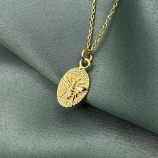 Jewel By Aila Arı Antik Plaka Altın Kaplama Kadın Gümüş Kolye