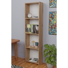 Cmkstore 5 Raflı Kitaplık Arkalıklı Dar Raf Kütüphane 170 cm Atlantik Çam