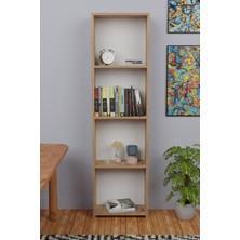 Cmkstore 5 Raflı Kitaplık Arkalıklı Dar Raf Kütüphane 170 cm Atlantik Çam