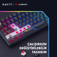 Havit Gamenote KB875L Rgb Transparan Mekanik Klavye - Red Switch