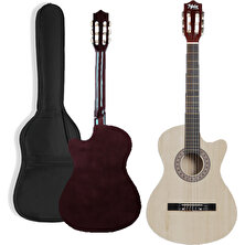 Midex CG-395NT Natural Renk Kesik Klasik Gitar 4/4 Yetişkin Boy Sap Ayarlı Full Set