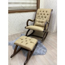 Asedia Rustik Ceviz Sarı Sallanan Sandalye Dinlenme Emzirme Baba Tv Okuma Uzanma Koltuğu Berjer