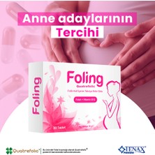 Tenax Pharma Foling Quatrefolic 30 Tablet Folik Asit, B12 Vitamini, İyot   SKT: 12/25