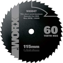 Worx WA5047 115X9,5MM Alüminyum, Pvc, Sac Kesme, Daire Testere Bıçağı