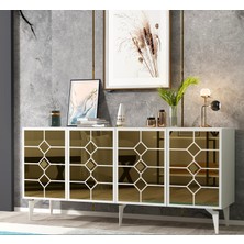 Cantek Dizayn Aden Konsol Beyaz-Altın