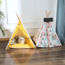 Hanyang Stil 8 60X50X48CM Pet Çadır Ev Kedi Yatak Kalın Yastıklı Taşınabilir Teepee ve Köpek Yavrusu Gezisi Için 9 Renk Mevcuttur Açık Kapalı (Yurt Dışından)