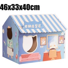 Hanyang 46X33X40 cm B Hoopet Oluklu Kağıt Kedi Evi Japon Tarzı Yatak Kediler Için Taşlama Pençe Kedi Scratcher Yuva Scratch Pad Karton (Yurt Dışından)