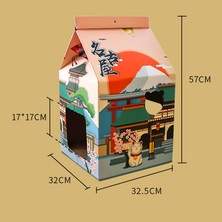 Hanyang 46X33X40 cm B Hoopet Oluklu Kağıt Kedi Evi Japon Tarzı Yatak Kediler Için Taşlama Pençe Kedi Scratcher Yuva Scratch Pad Karton (Yurt Dışından)