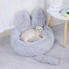 Hanyang 8-Gri 40 cm Yuvarlak Kedi Yatak Evi Uzun Peluş Pet Yatak Kediler Için Yastık Köpekler Için Mat Sıcak Evcil Hayvan Aksesuarları Ev Yıkanabilir Köpek Kanepe Yumuşak Uyku (Yurt Dışından)