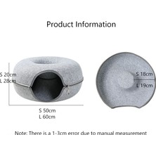 Hanyang 60CM Donut Pet Kedi Tüneli Interaktif Oyun Oyuncak Kedi Yatağı Çift Kullanımlı Gelincikler Tavşan Yatak Tünelleri Kapalı Oyuncaklar Kediler Evi Yavru Eğitim Oyuncak (Yurt Dışından)