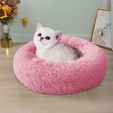 Hanyang Yuva-Pembe 100 cm Yuvarlak Kedi Yatak Köpekler Yatak Ev Kulübesi Evcil Hayvan Paspasları Yumuşak Uzun Peluş Mat Pet Sıcak Sepet Yastık Kediler Evi Kanepe Makinesi Yıkama Kulübesi (Yurt Dışından)