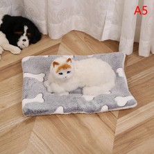 Hanyang A5 L (50X60 Cm) Yumuşak Flanel Evcil Hayvan Battaniye Pedi Kalınlaşmış Pet Polar Yatak Mat Yavru Köpek Kedi Için Kanepe Yastık Sıcak Kediler Uyku Kapak Ev Halı (Yurt Dışından)