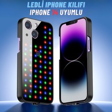 Dekohop Apple Iphone 12 Pro/ 12 Pro Max/ 13/ 13 Pro/ 13 Pro Max/ 14/ 14 Pro/ 14 Pro Max/ 14 Plus Uyumlu Rgb LED Işıklı Siyah Telefon Kılıfı