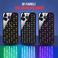 Dekohop Apple Iphone 12 Pro/ 12 Pro Max/ 13/ 13 Pro/ 13 Pro Max/ 14/ 14 Pro/ 14 Pro Max/ 14 Plus Uyumlu Rgb LED Işıklı Siyah Telefon Kılıfı