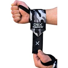 Dex Supports Wrist Wraps Kamuflaj  Fitness Bilek Bandajı, Strap ,halter Kayışı 8 Loop 2'li Set